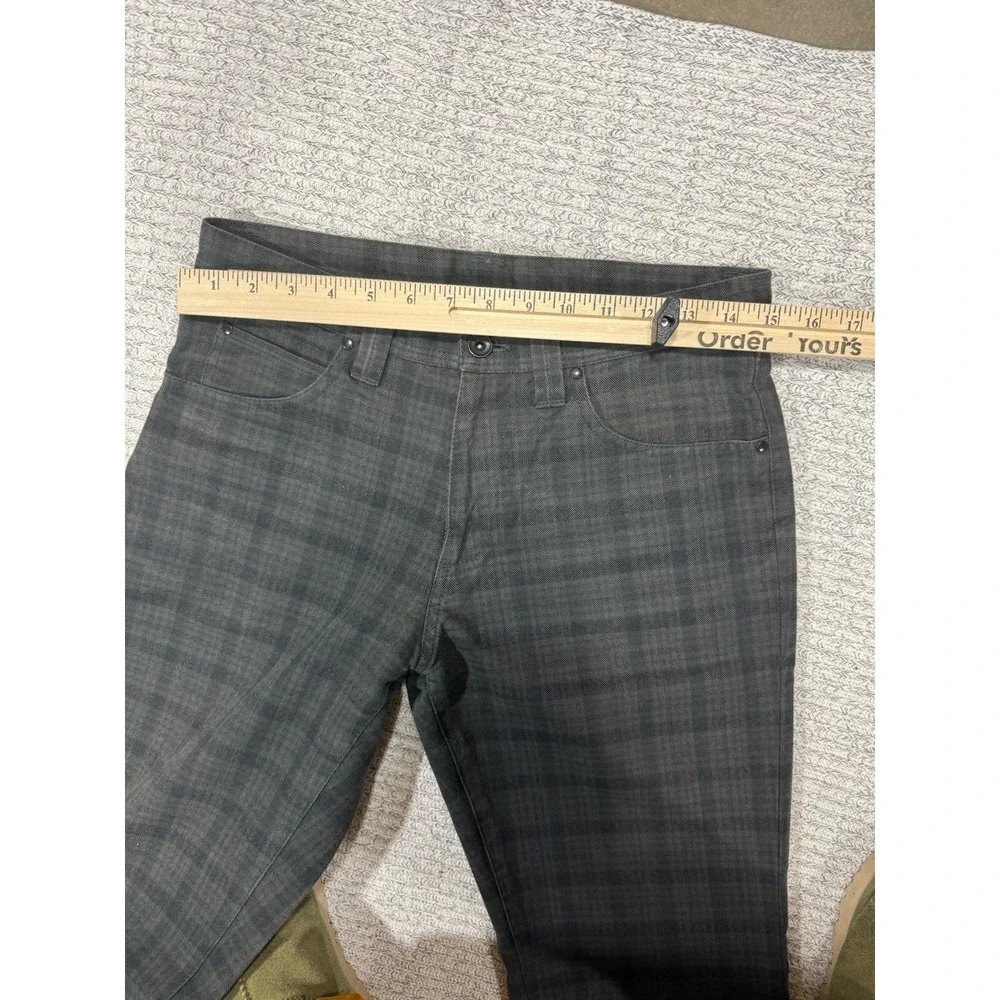 Comme Ca Ism Plaid Pants Mens‎ 30 Gray Black Tartan Slim Straight Cotton